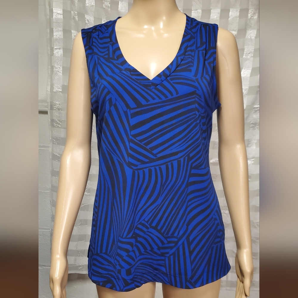 Banana Republic Black and Blue Geometric Tank Top. Size M